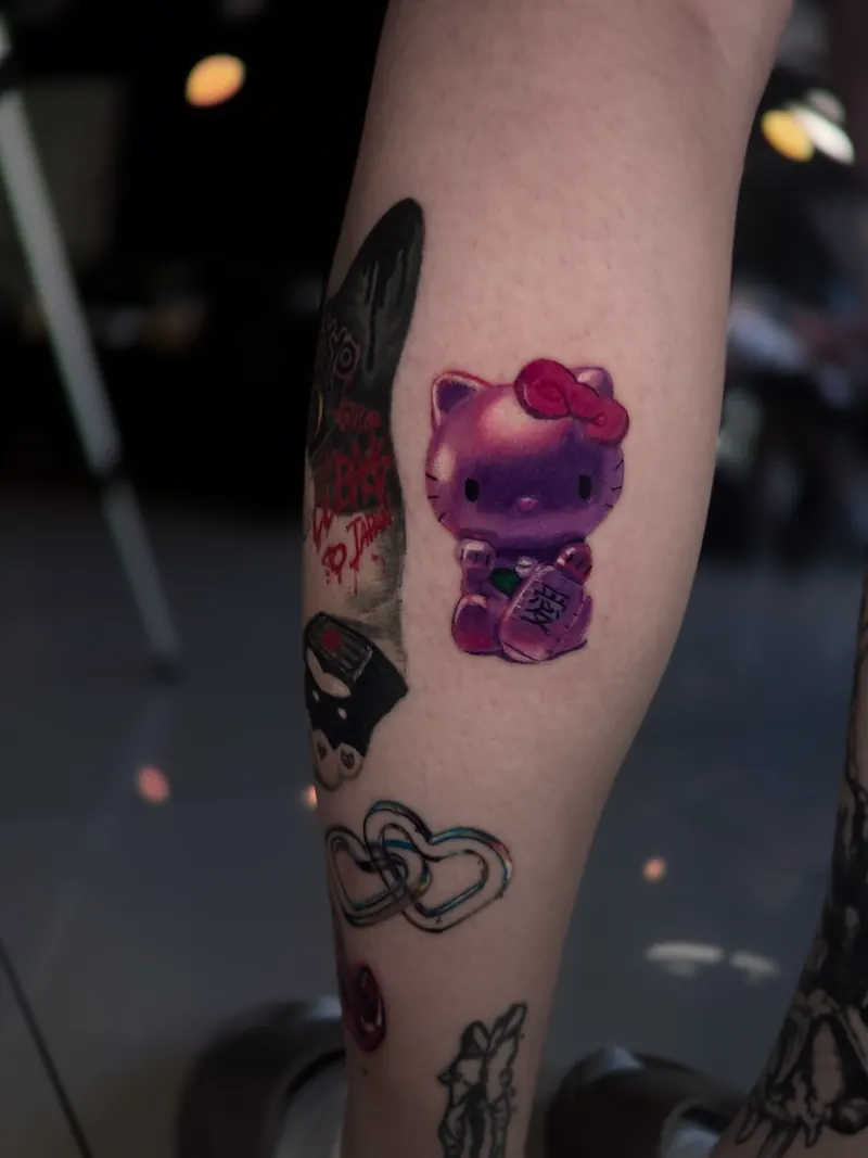 Calcifer Ghibli colour tattoo by Kristina Vishar